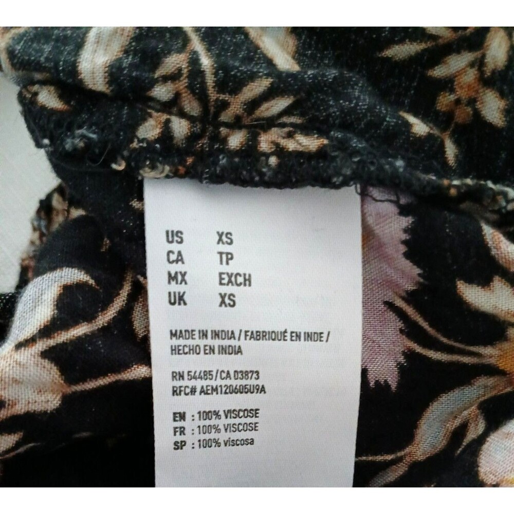 American Eagle Outfitters Floral Crop Top Elastic Waist Short Sleeves Size XS - Picture 7 of 9